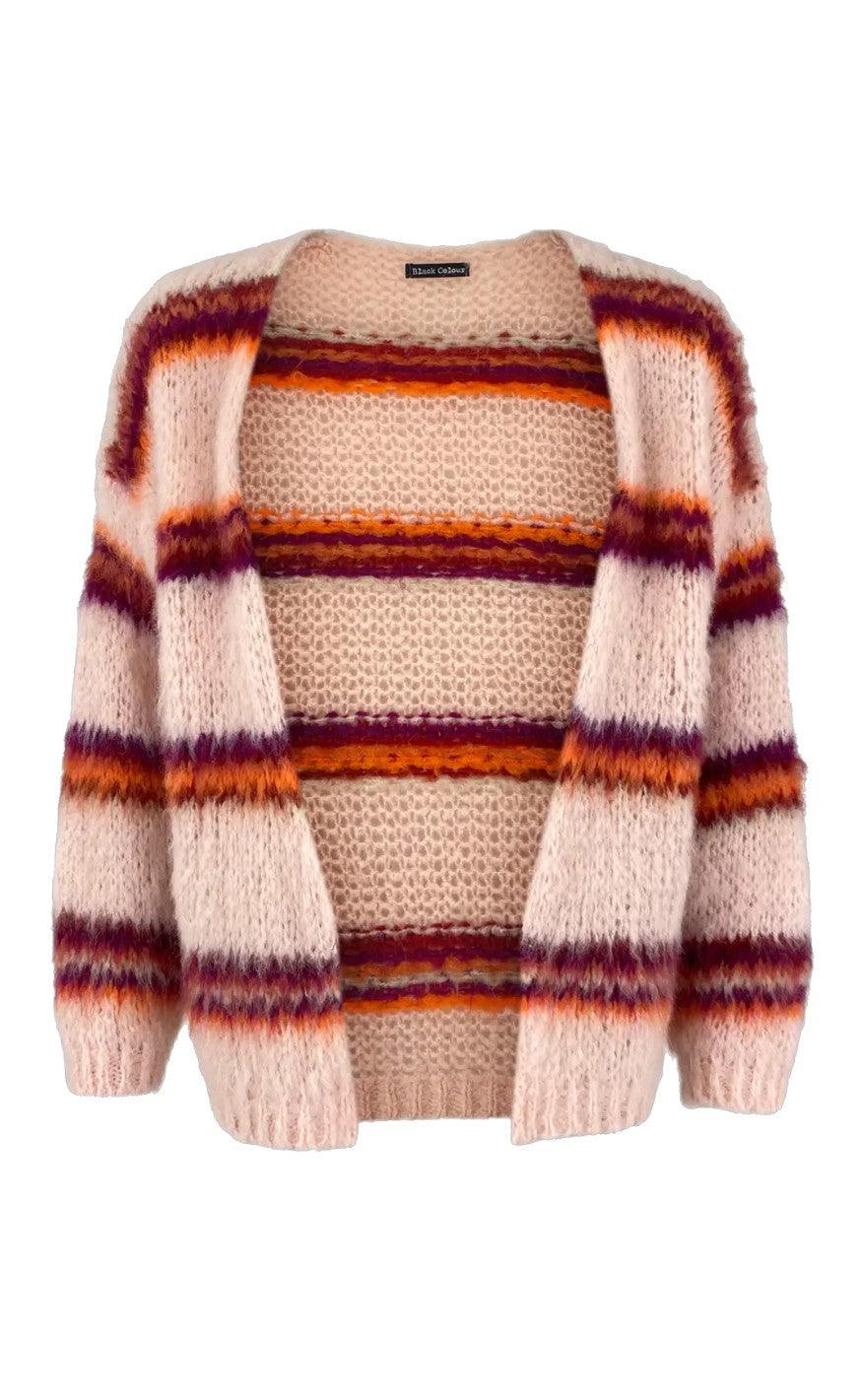 Black Colour Cardigan - Tiffany - Peach