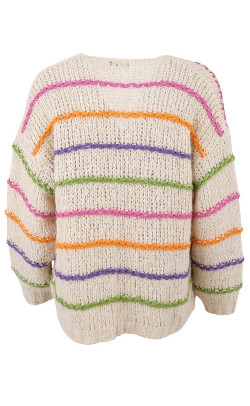 Black Colour Cardigan - Violet - Natural Colour