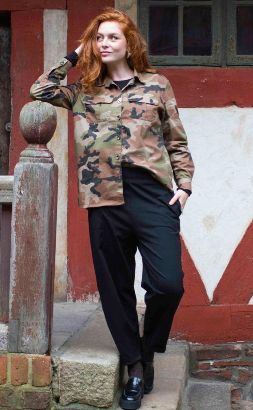 Black Colour Jakke - Angie Camouflage - Army