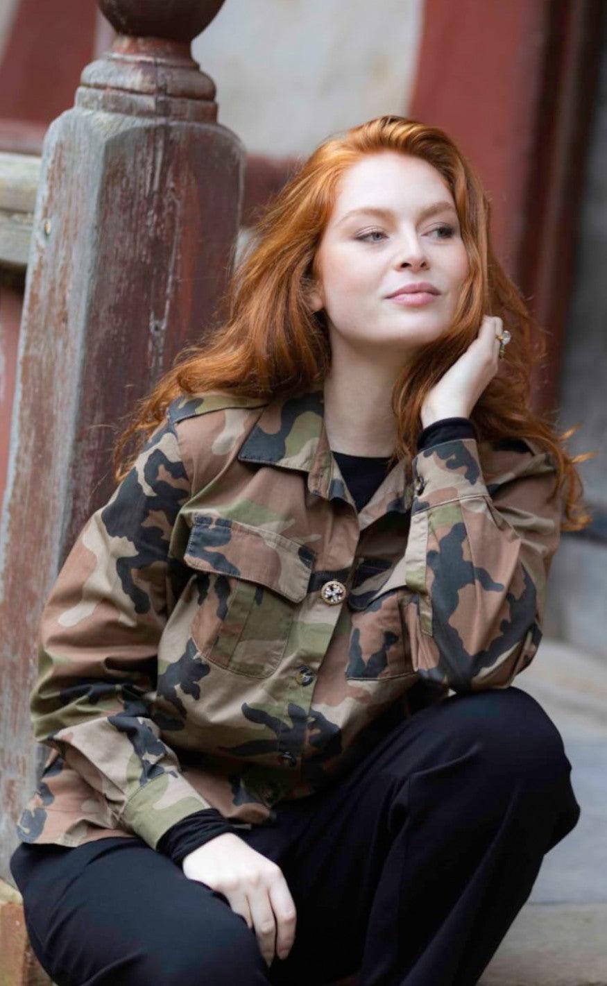 Black Colour Jakke - Angie Camouflage - Army