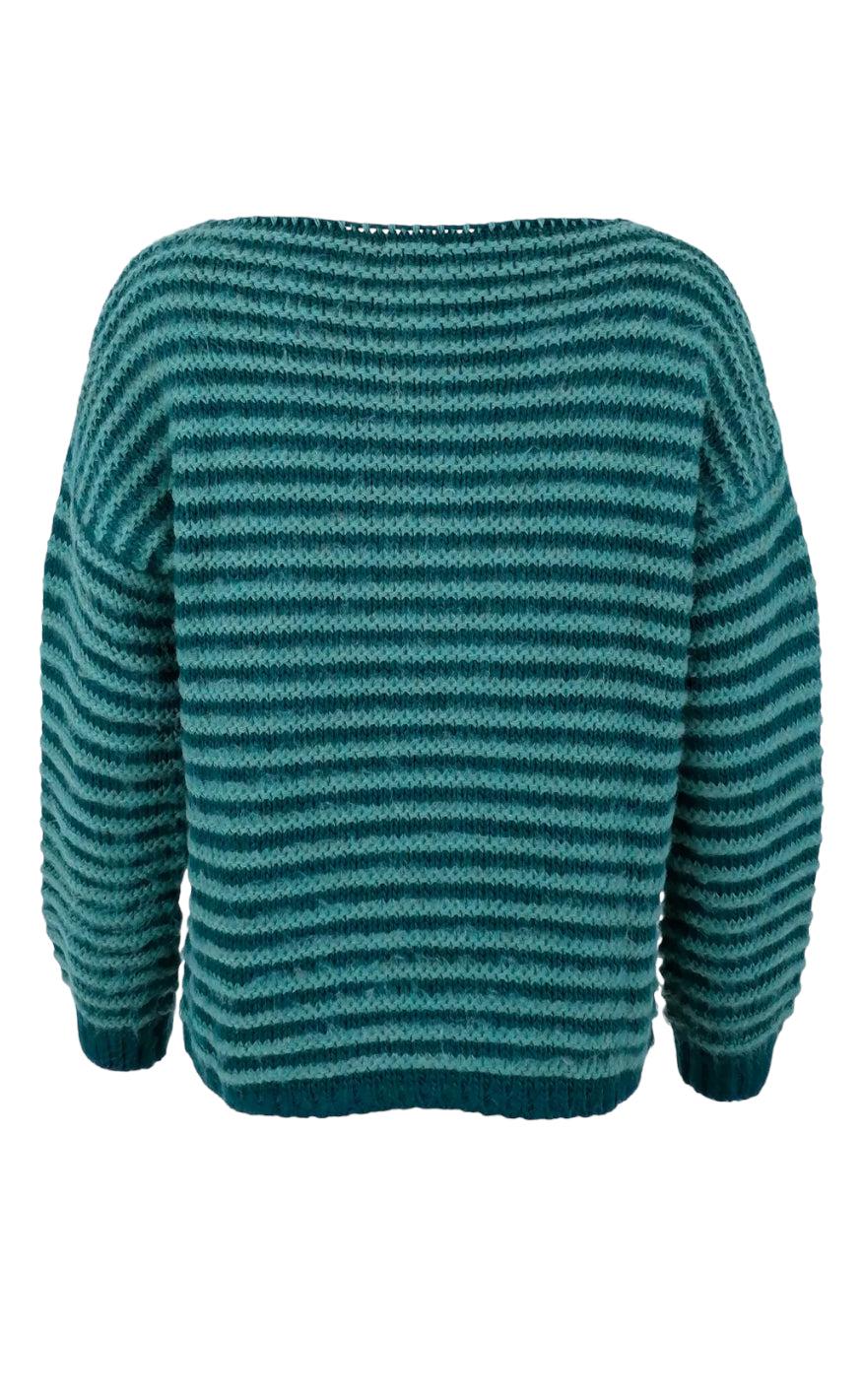 Black Colour Jumper - Nevada - Bottle/Dust Green