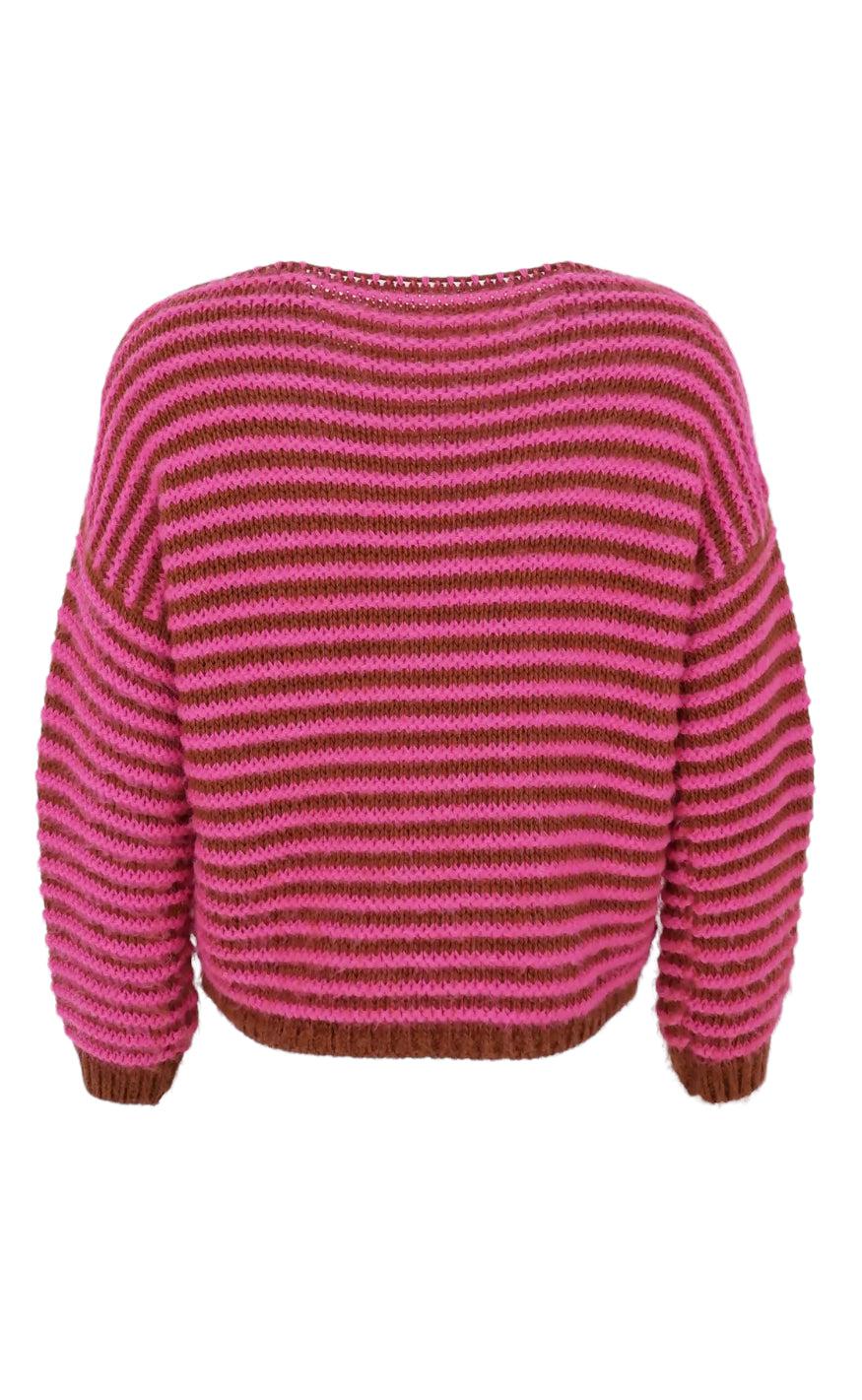 Black Colour Jumper - Nevada - Pink/Camel