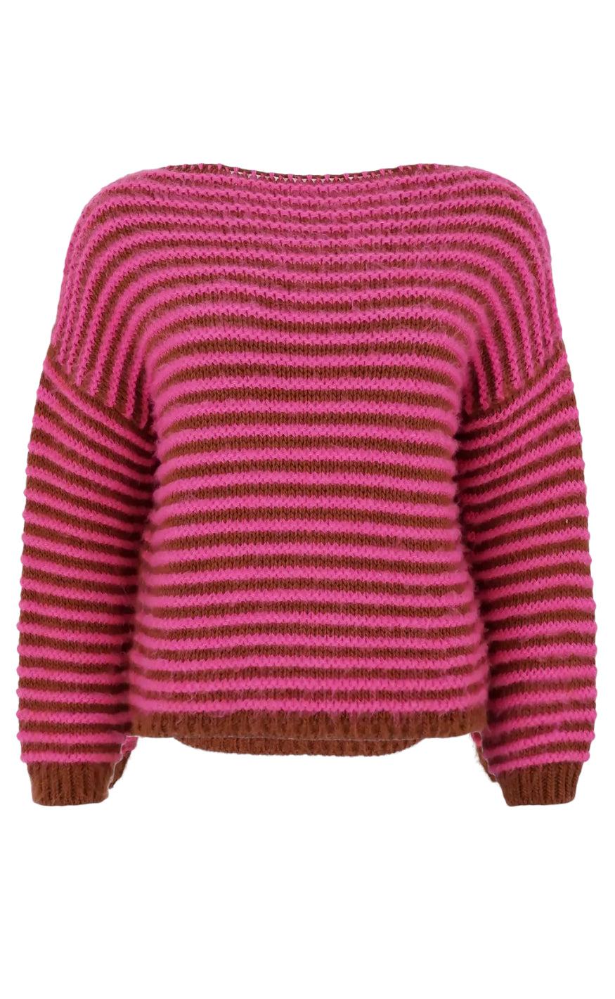 Black Colour Jumper - Nevada - Pink/Camel