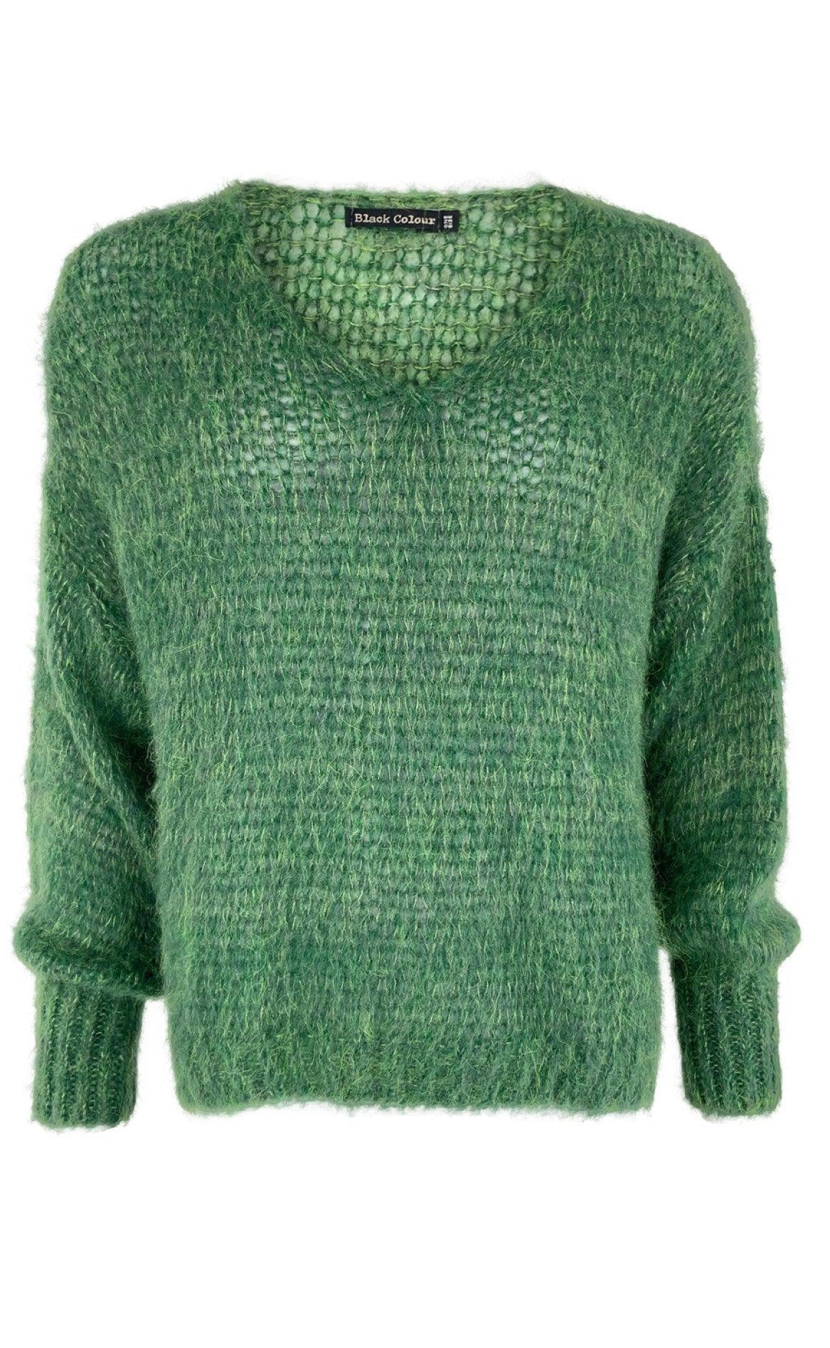 Black Colour Jumper - Simona - Green