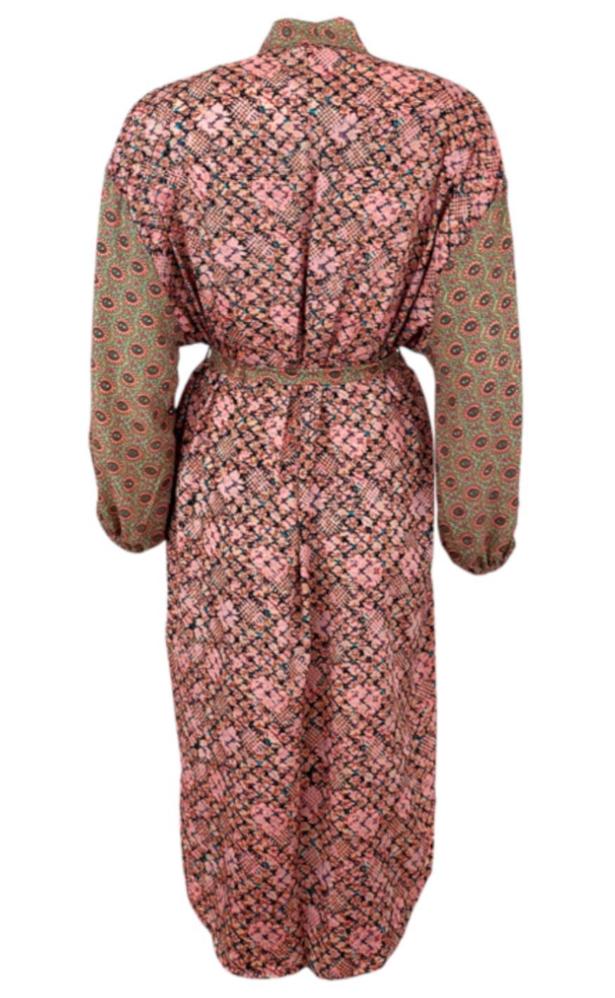 Black Colour Kimono - Luna Long - Pink Exotic