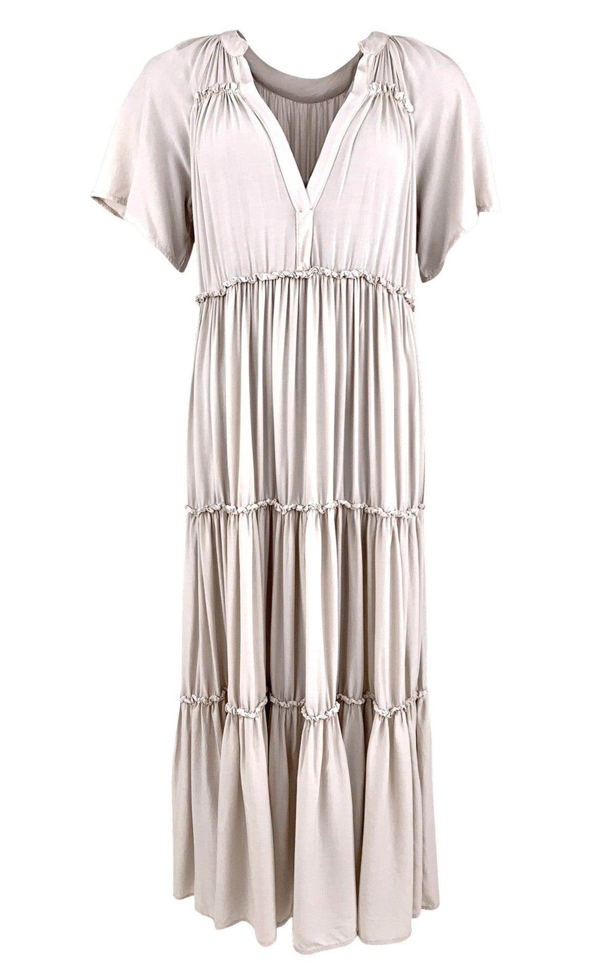Black Colour Kjole - Ada Maxi Boho - Beige