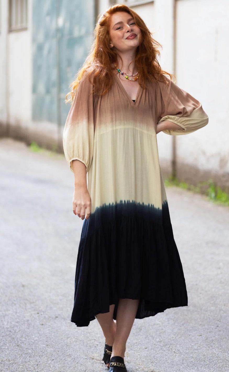 Black Colour Kjole - Corinna - Latte Mix