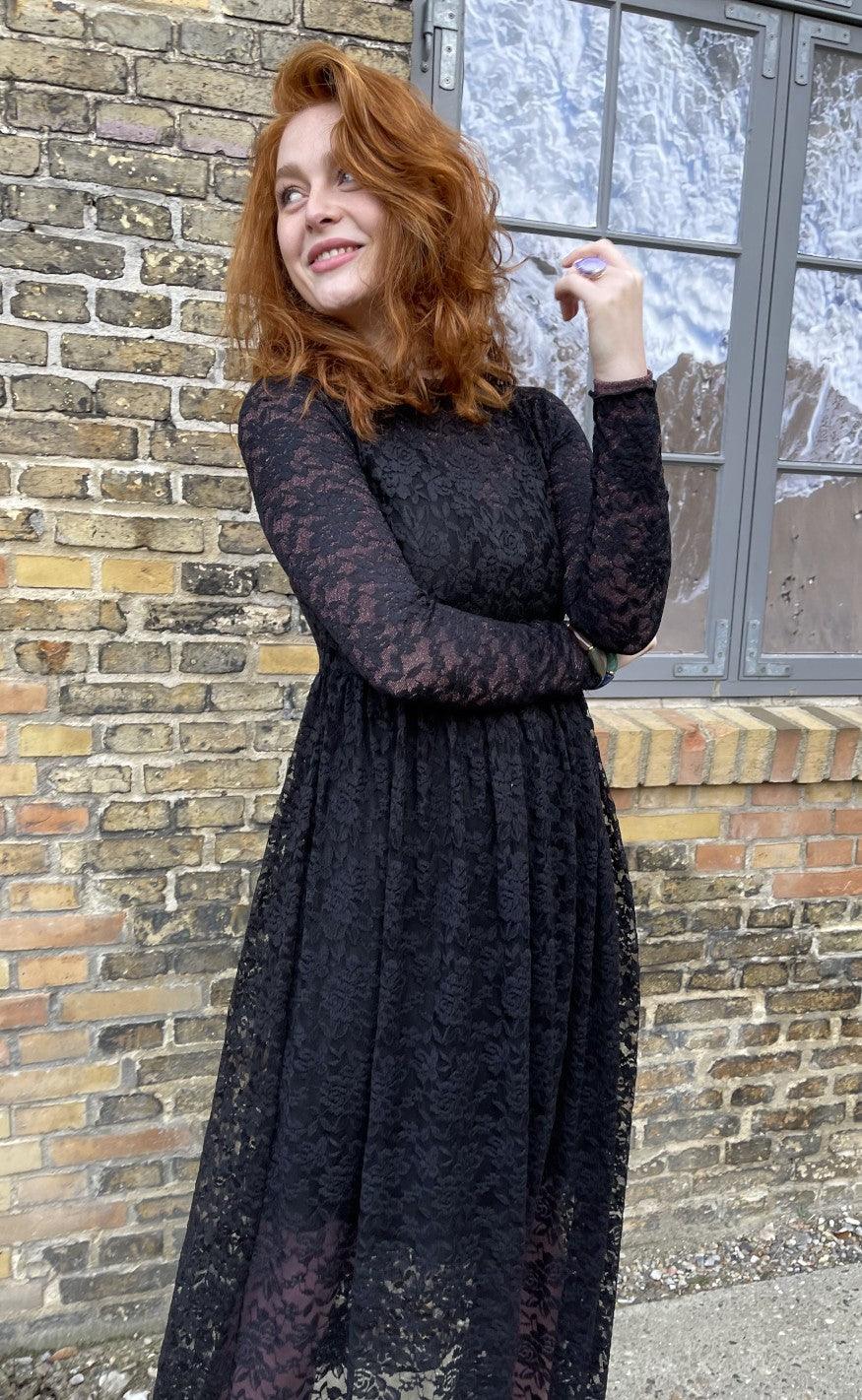 Black Colour Kjole - Eloise Lace - Black