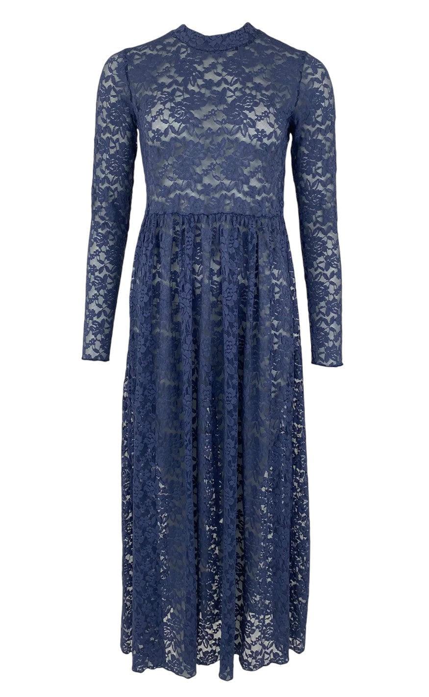 Black Colour Kjole - Eloise Lace - Blue
