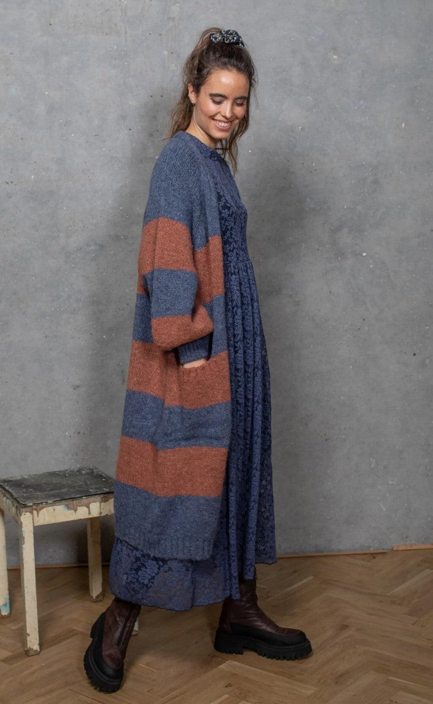 Black Colour Kjole - Eloise Lace - Blue