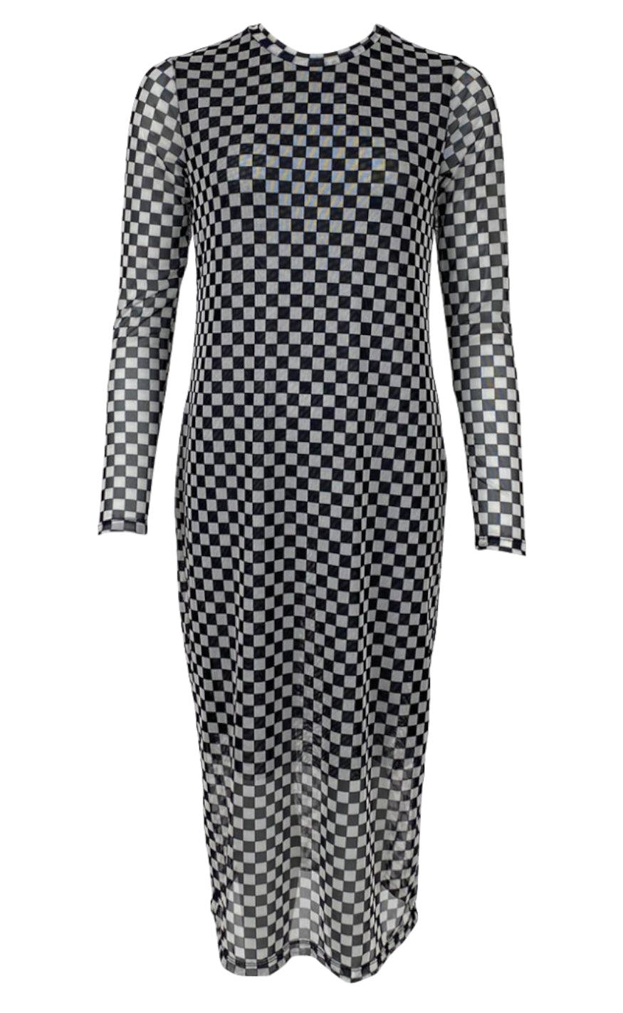 Black Colour Kjole - Florence Mesh - Black Square
