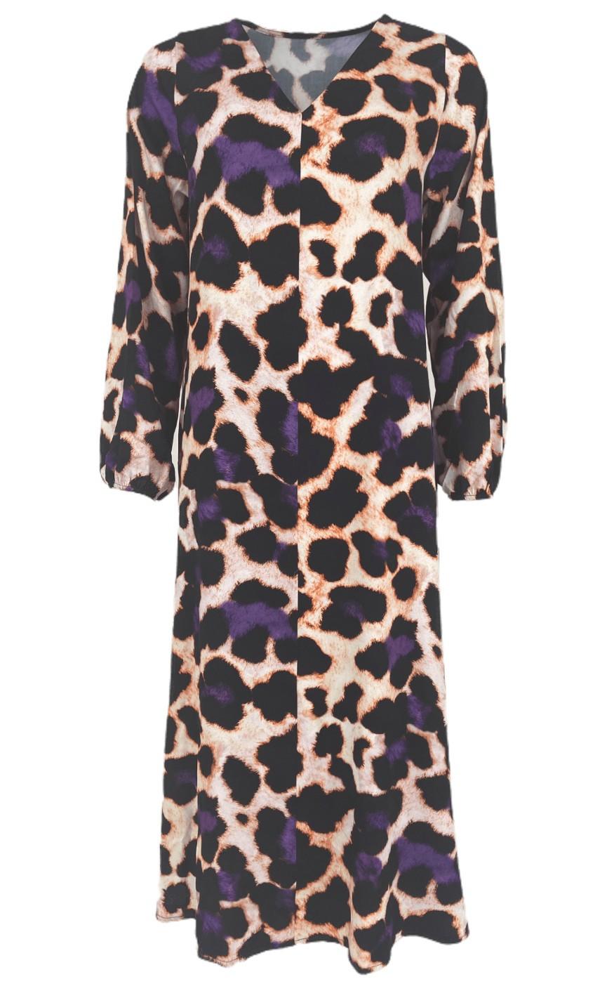 Black Colour Kjole - Gilly - Purple Leo