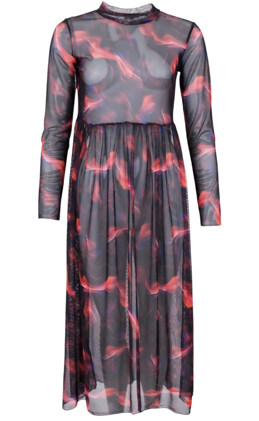 Black Colour Kjole - Goldie Tulle - Blurry Red