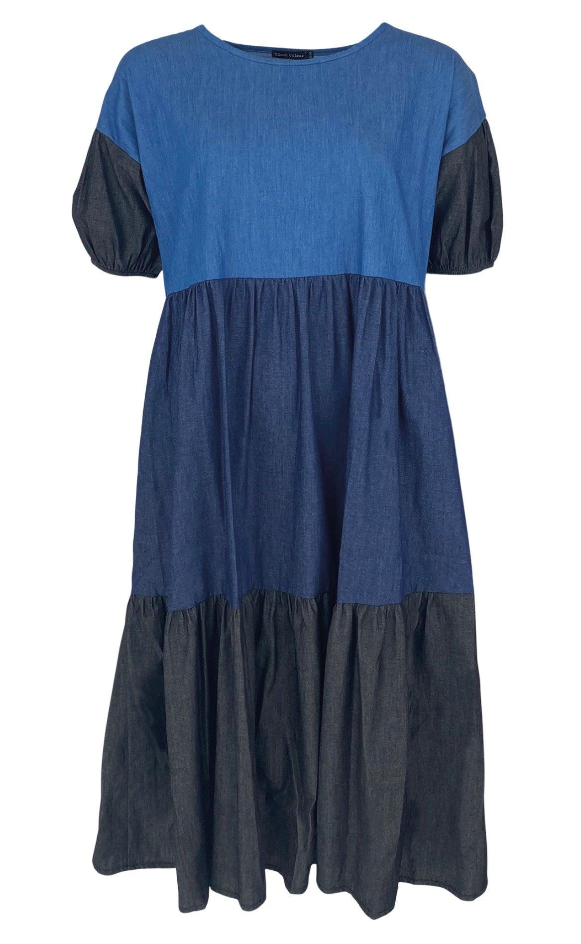 Black Colour Kjole - Kenza - Demin Blue