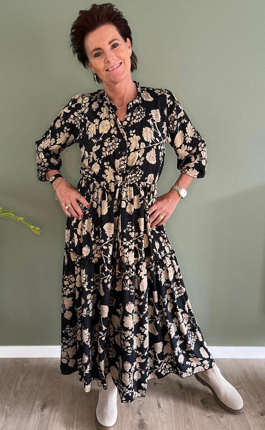 Black Colour Kjole - Luna Boho - Ivory Black