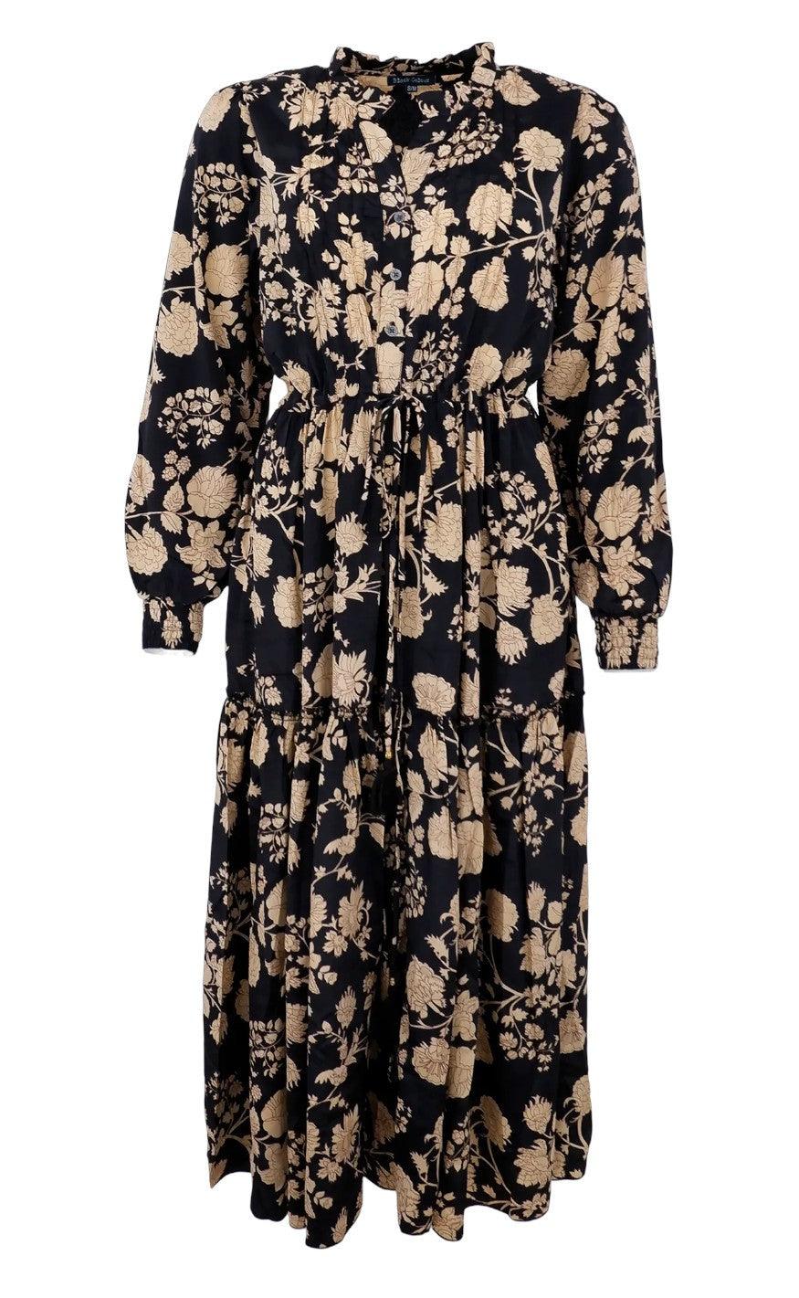 Black Colour Kjole - Luna Boho - Ivory Black