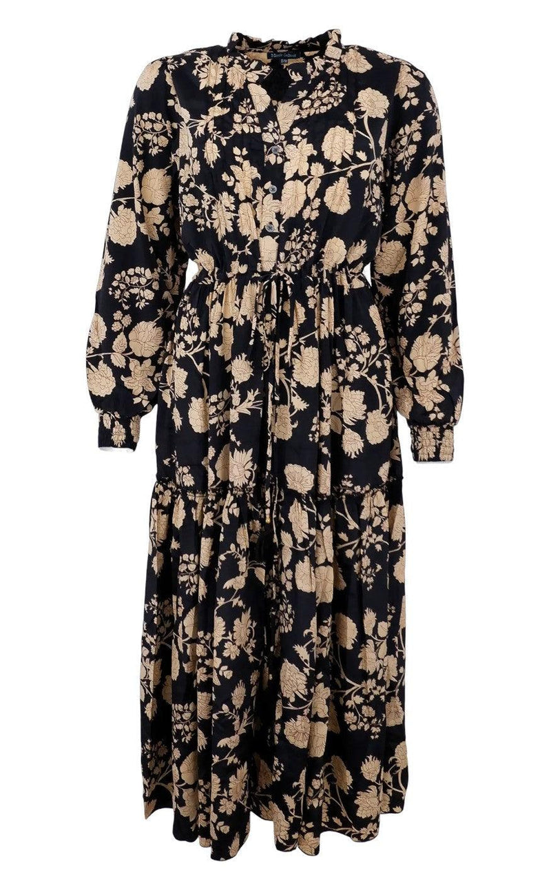 Black Colour Kjole - Luna Boho - Ivory Black