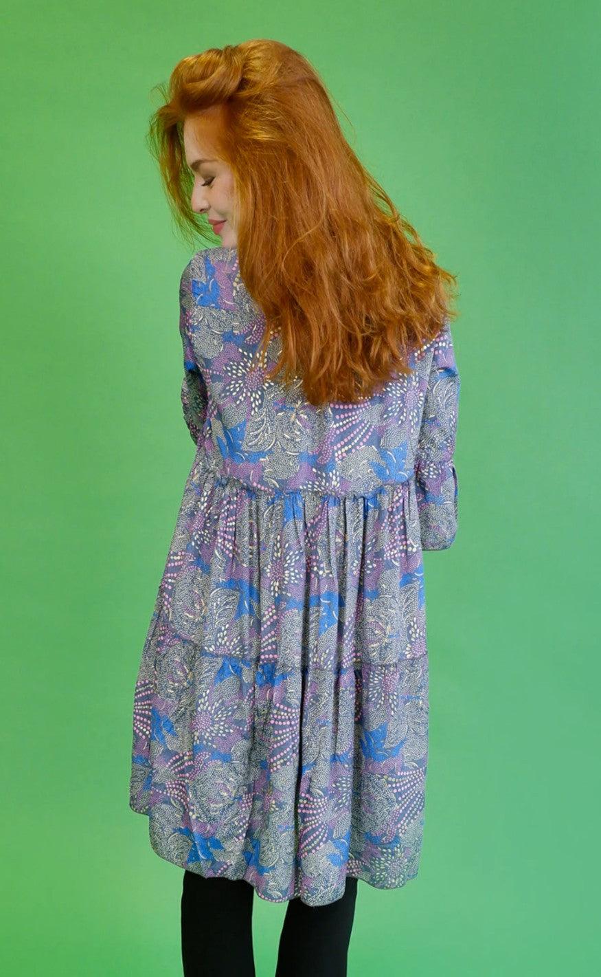 Black Colour Kjole - Luna Boho Short - Blue Fan