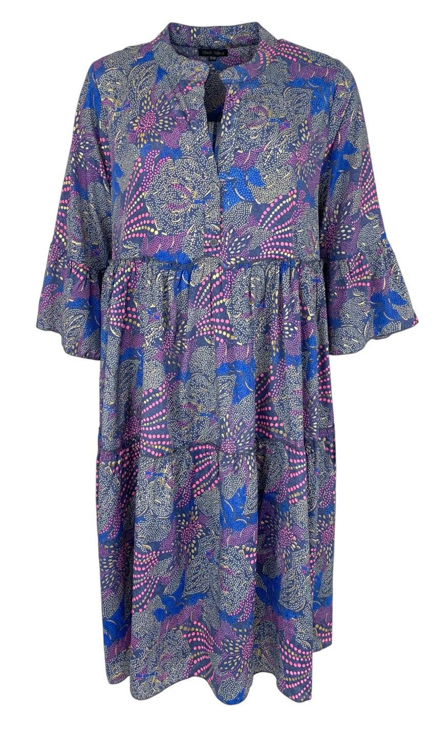 Black Colour Kjole - Luna Boho Short - Blue Fan