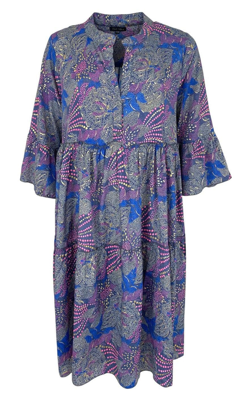 Black Colour Kjole - Luna Boho Short - Blue Fan