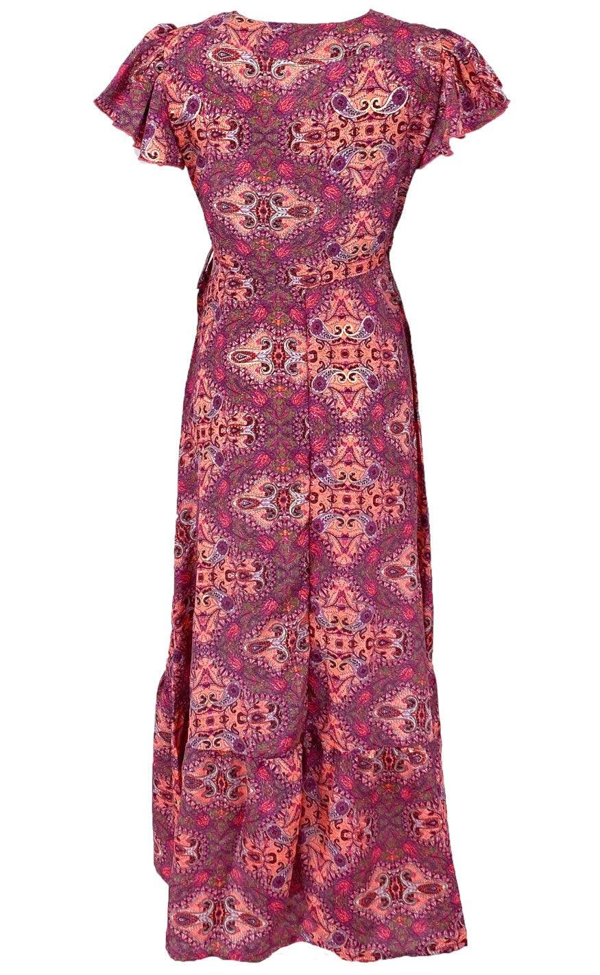 Black Colour Kjole - Luna Flared Wrap - Vibrant Pink