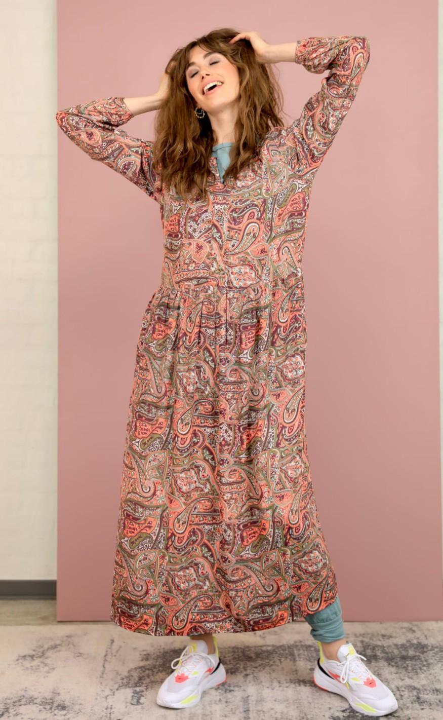Black Colour Kjole - Luna Jo Boho - Paisley Coral
