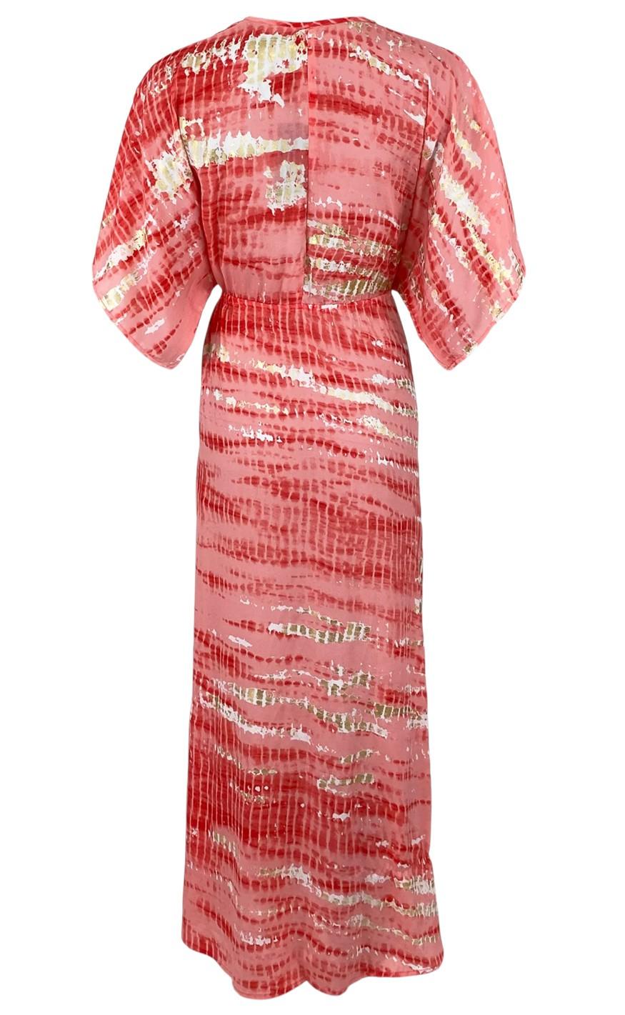 Black Colour Kjole - Luna Long V-Neck - Coral Gold Tie