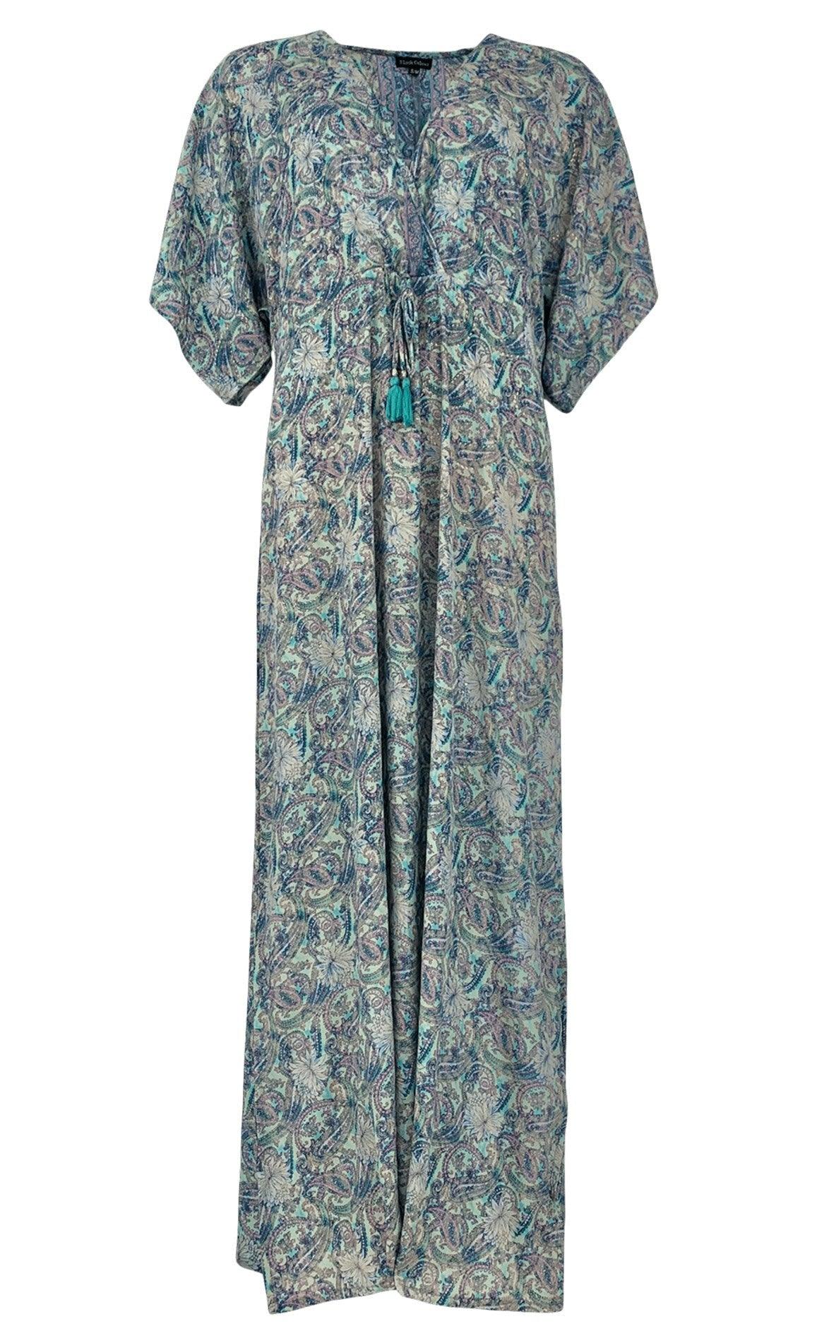 Black Colour Kjole - Luna Long V-Neck - Pastel Mint