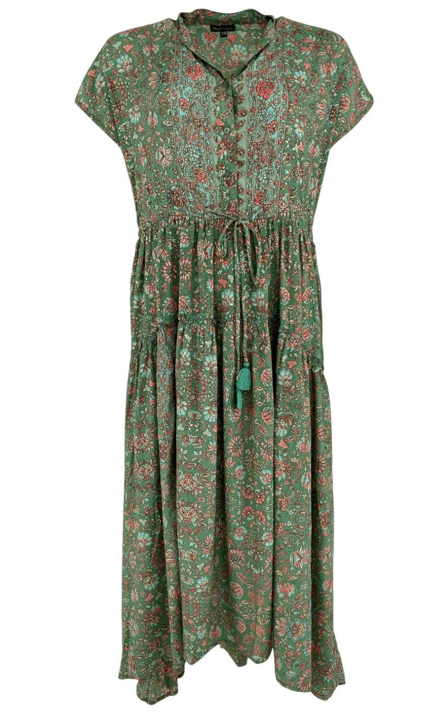 Black Colour Kjole - Luna Mae SS - Green Breeze