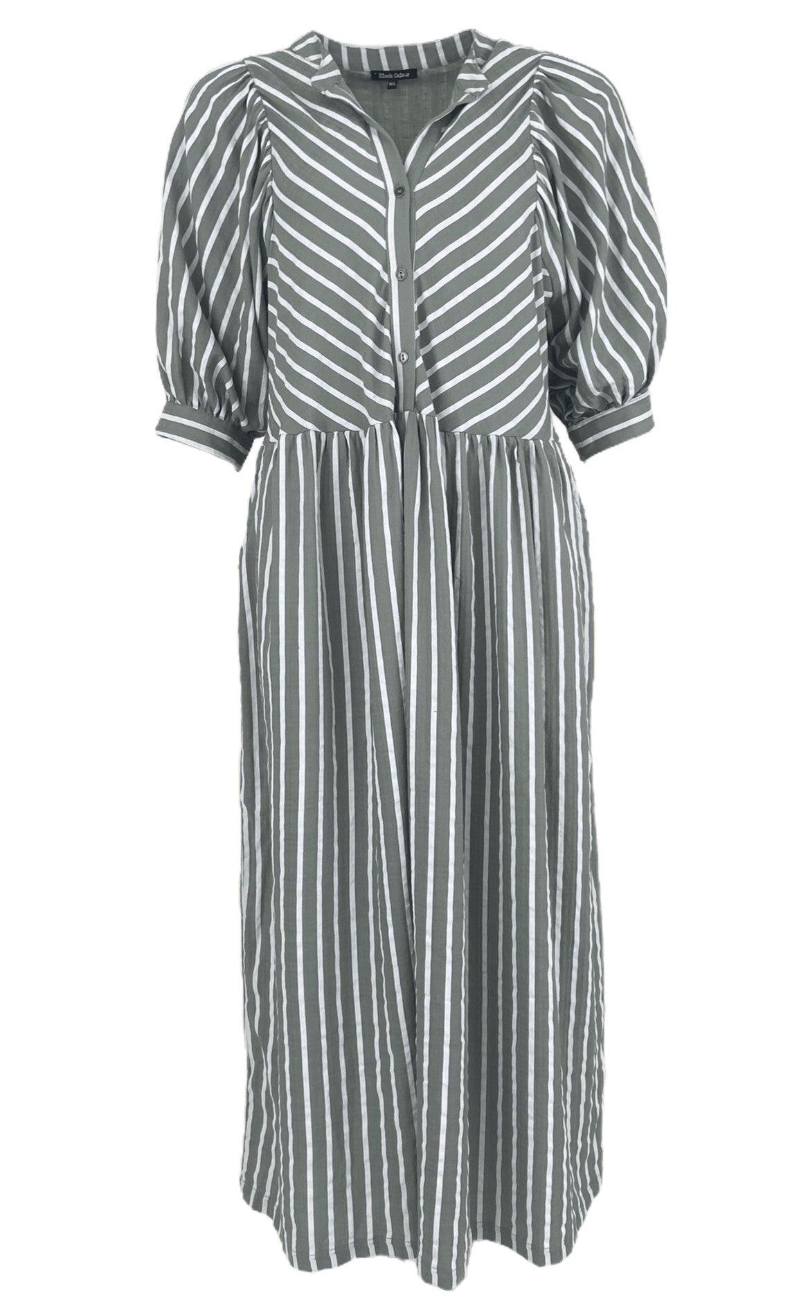 Black Colour Kjole - Nel Striped - Olive