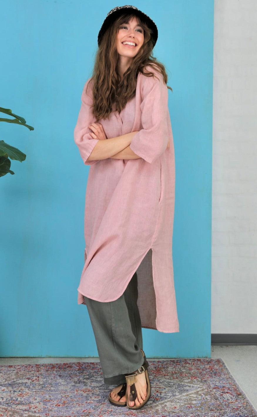 Black Colour Kjole - Siena Kaftan - Rose