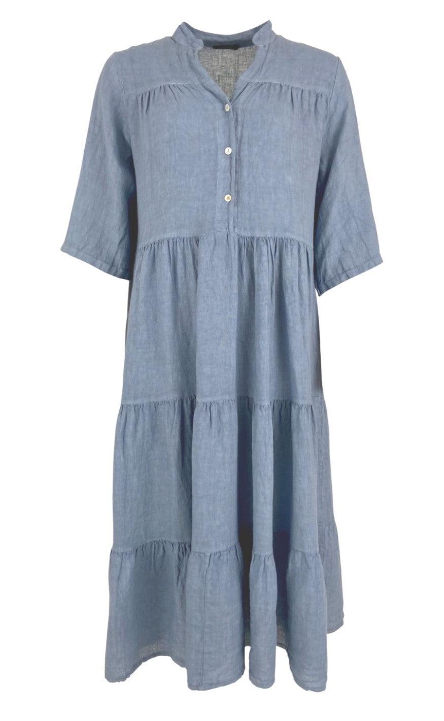 Black Colour Kjole - Siena Linen Maxi - Lt. Blue