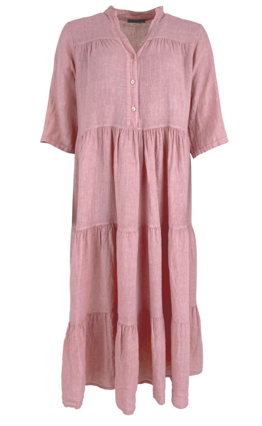 Black Colour Kjole - Siena Linen Maxi - Rose