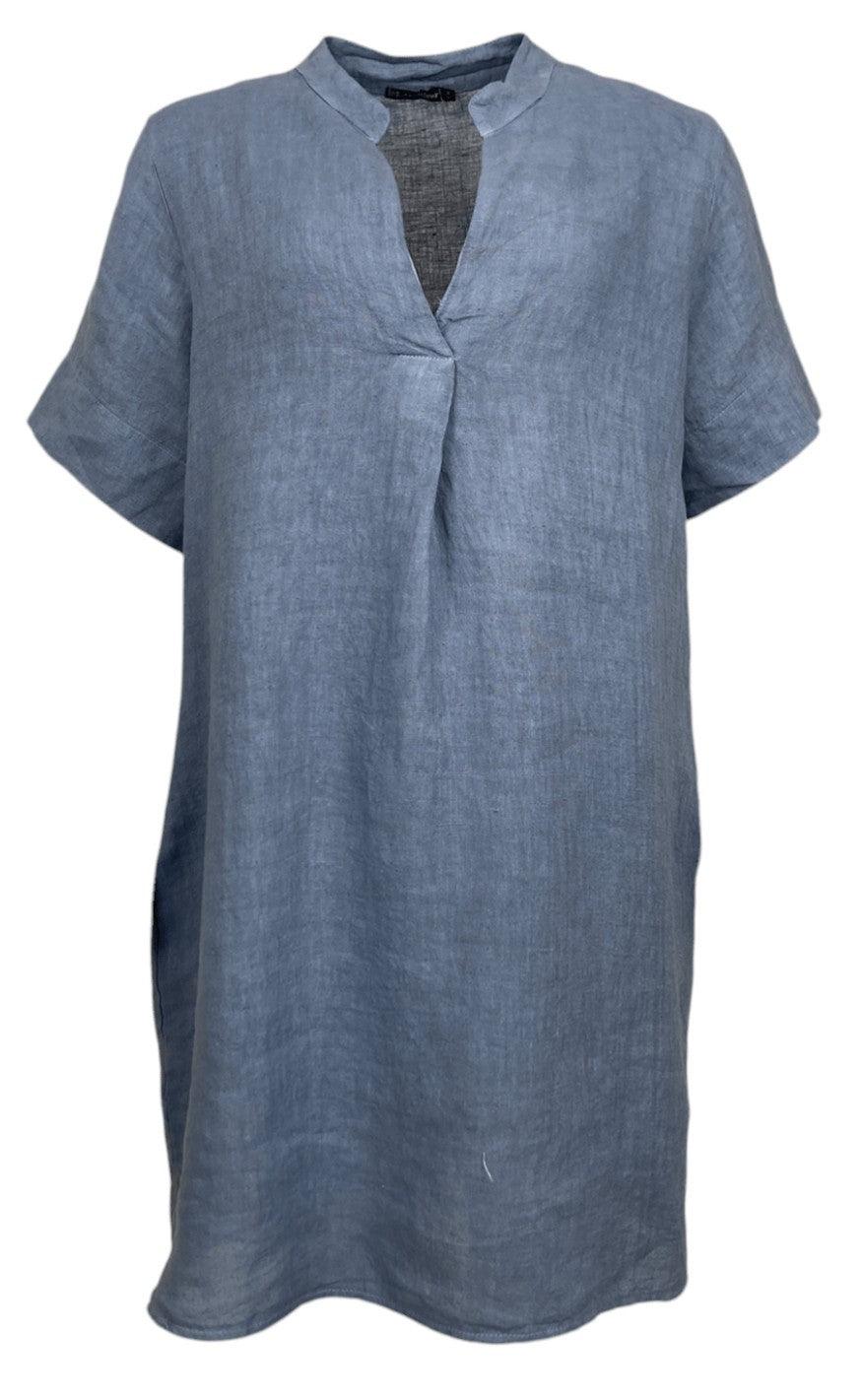 Black Colour Kjole - Siena Linen Tunic - Light Blue