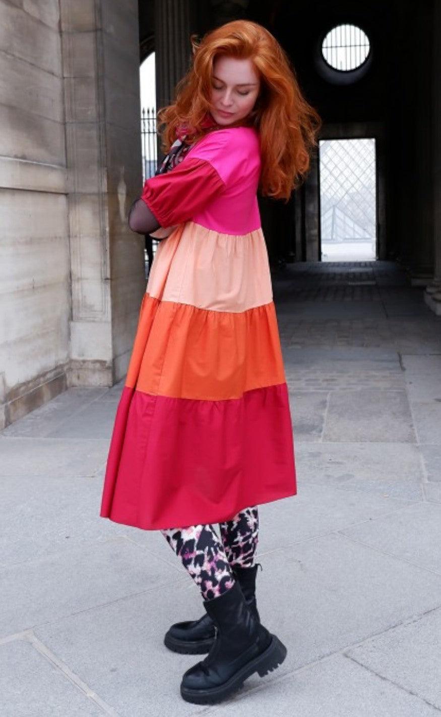 Black Colour Kjole - Suri - Pink Multi