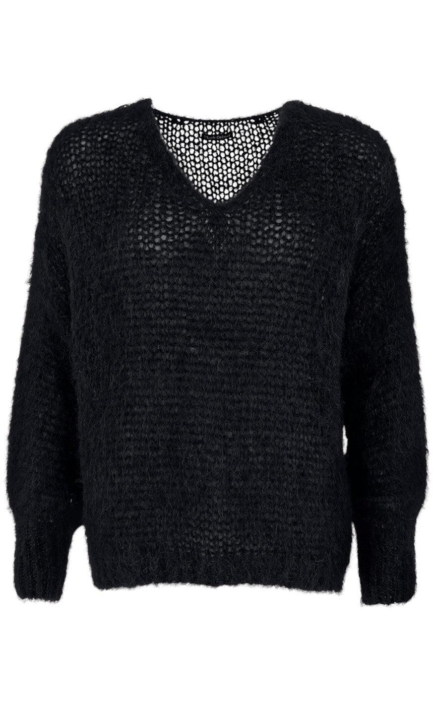 Black Colour Knitted Jumper - Simona - Black