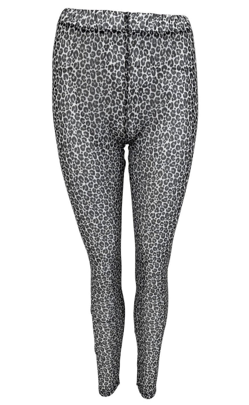 Black Colour Leggings - Florence Mesh - Black Leo