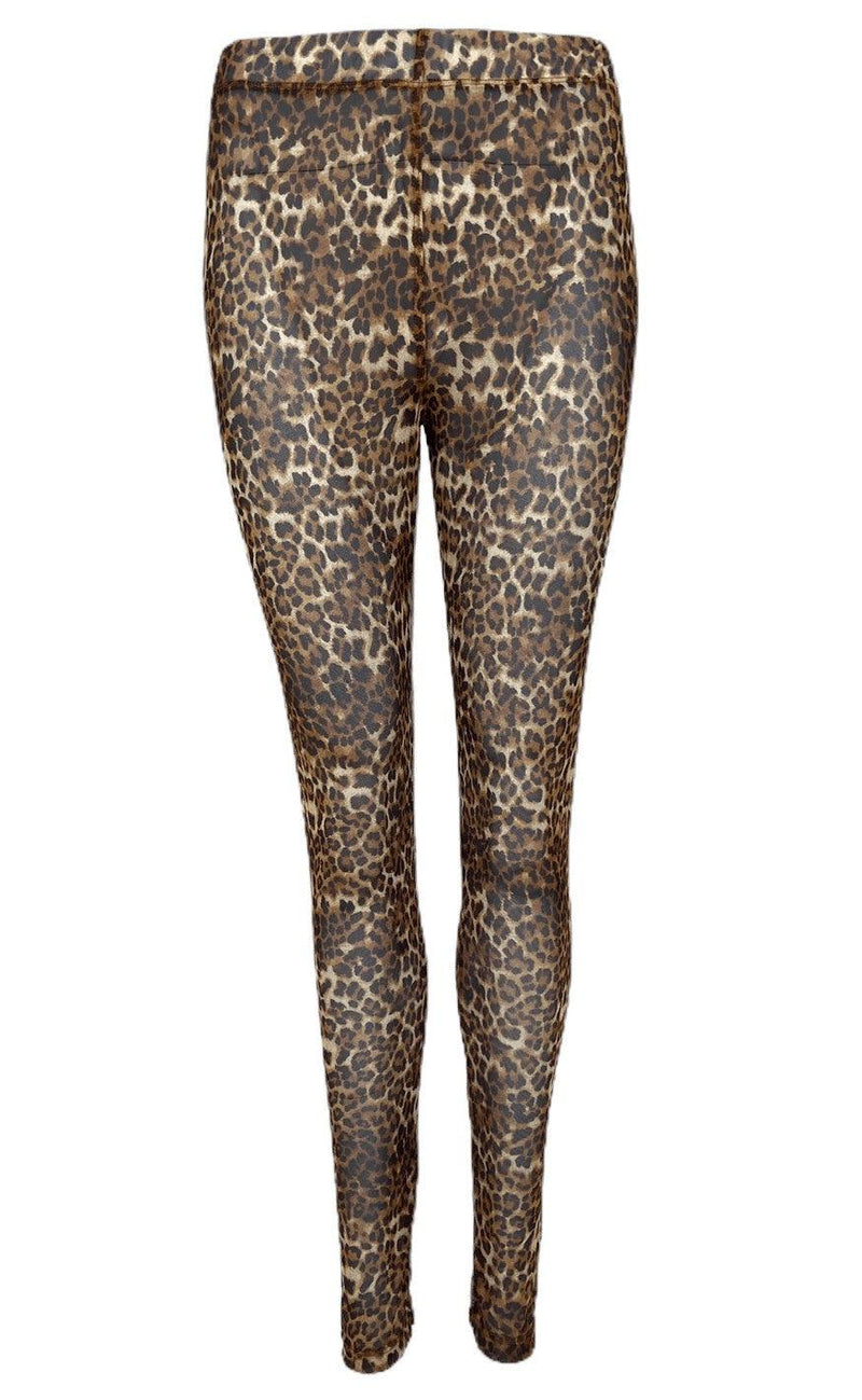 Black Colour Leggings - Florence Mesh - Leopard