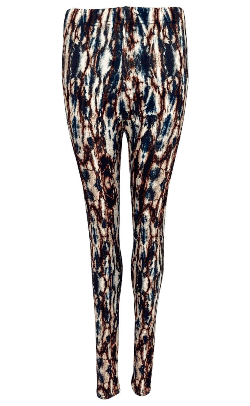 Black Colour Leggings - Robyn Printed - Dark Marble