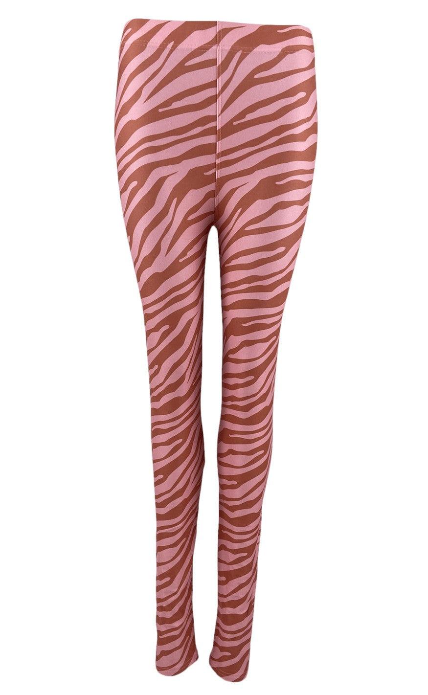Black Colour Leggings - Zen Zebra - Candy rose