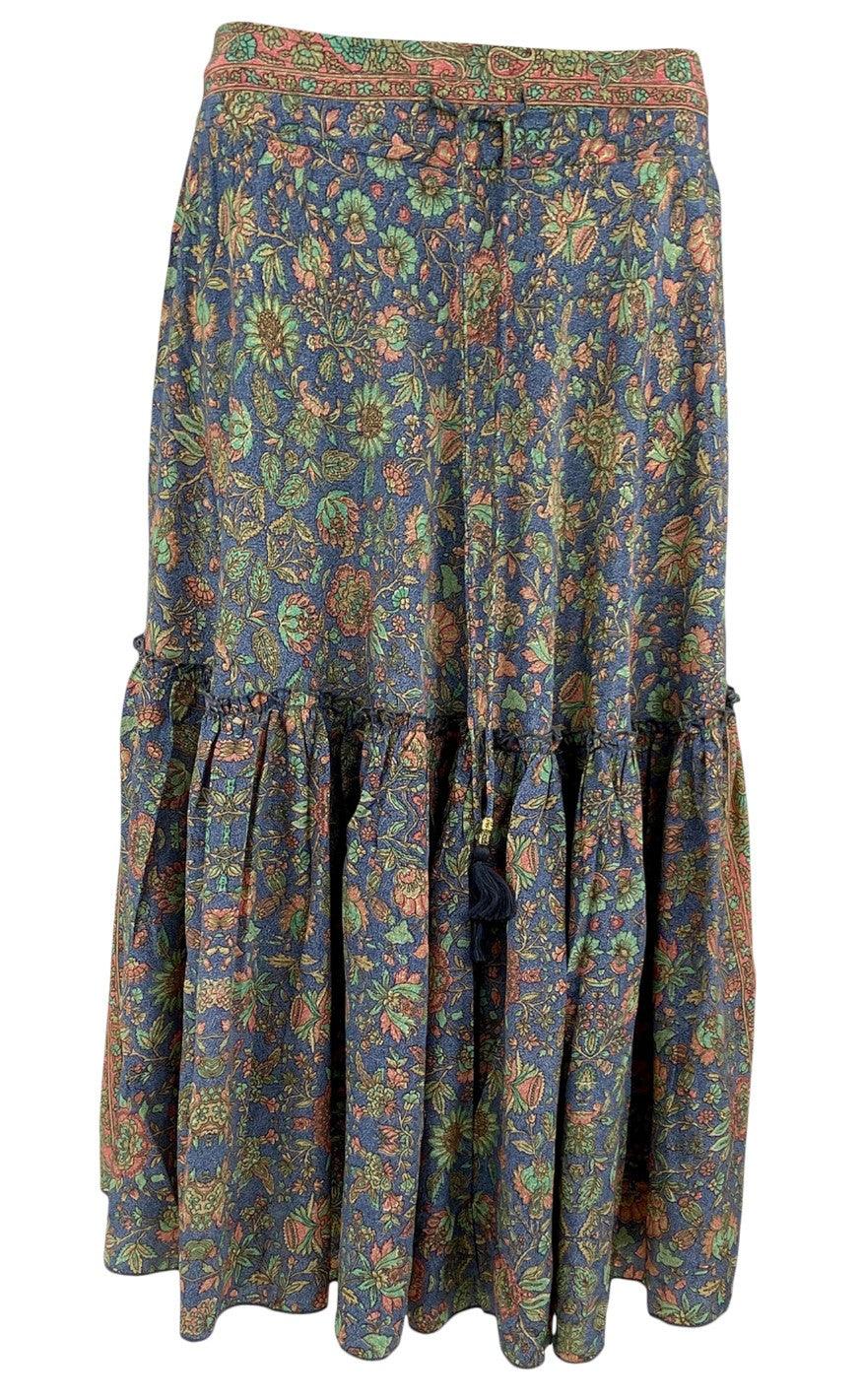 Black Colour Nederdel - Luna Boho Midi - Blue Breeze