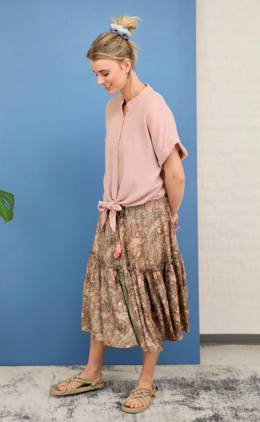 Black Colour Nederdel - Luna Boho Midi - Cashmere Blush
