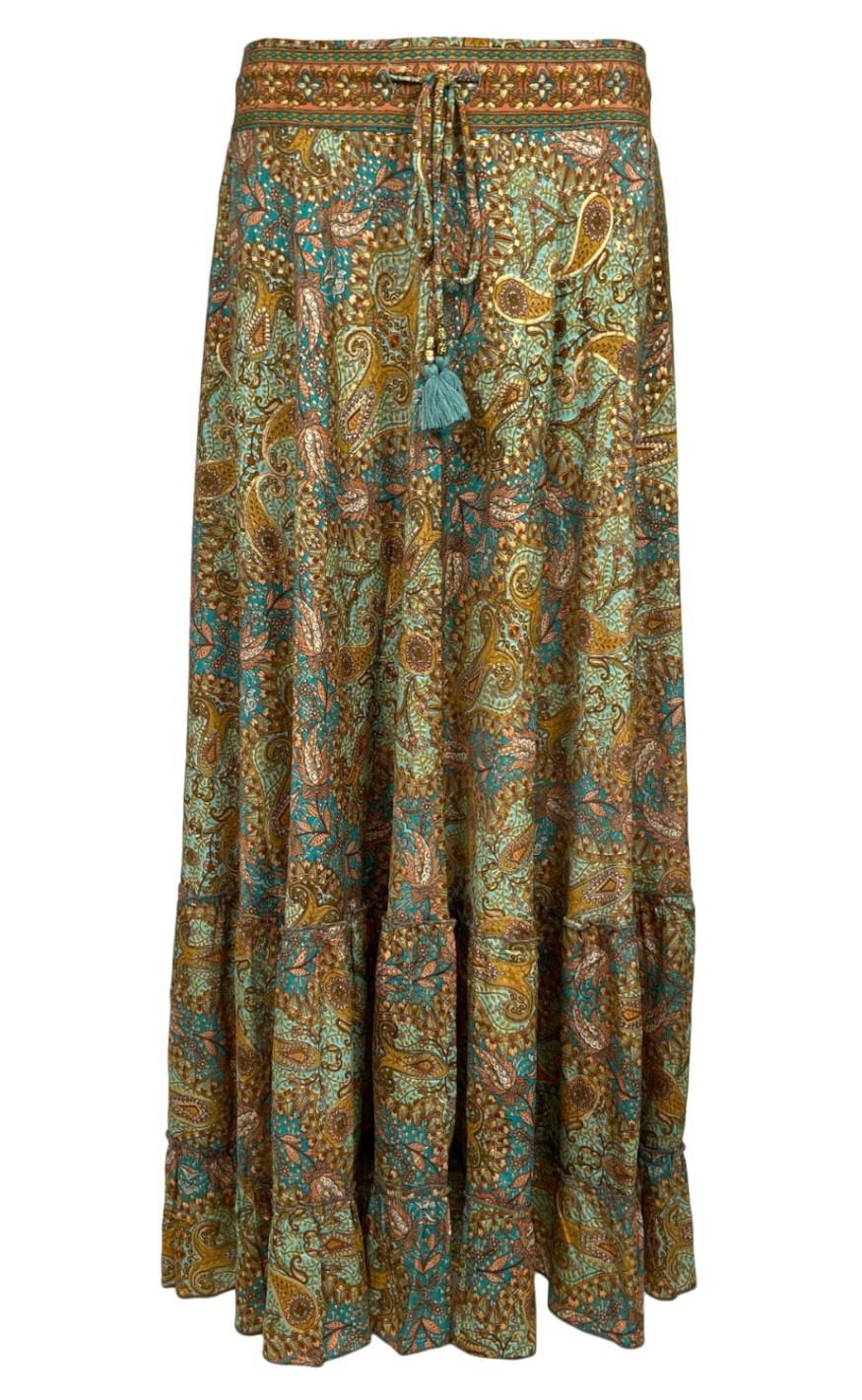 Black Colour Nederdel - Luna maxi Frill - Jade Gold