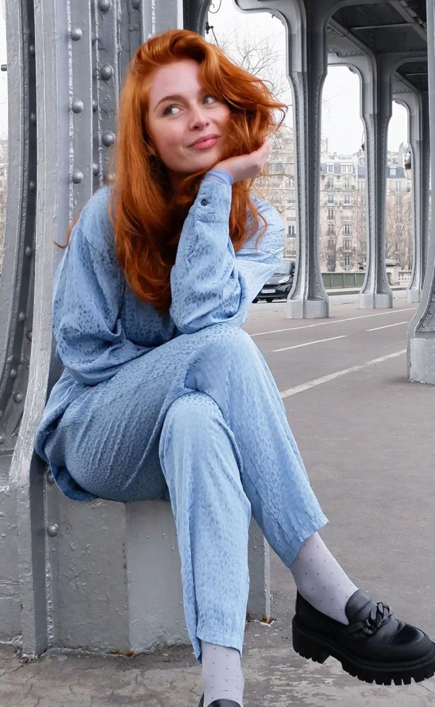 Black Colour Skjorte - Leonora - Blue