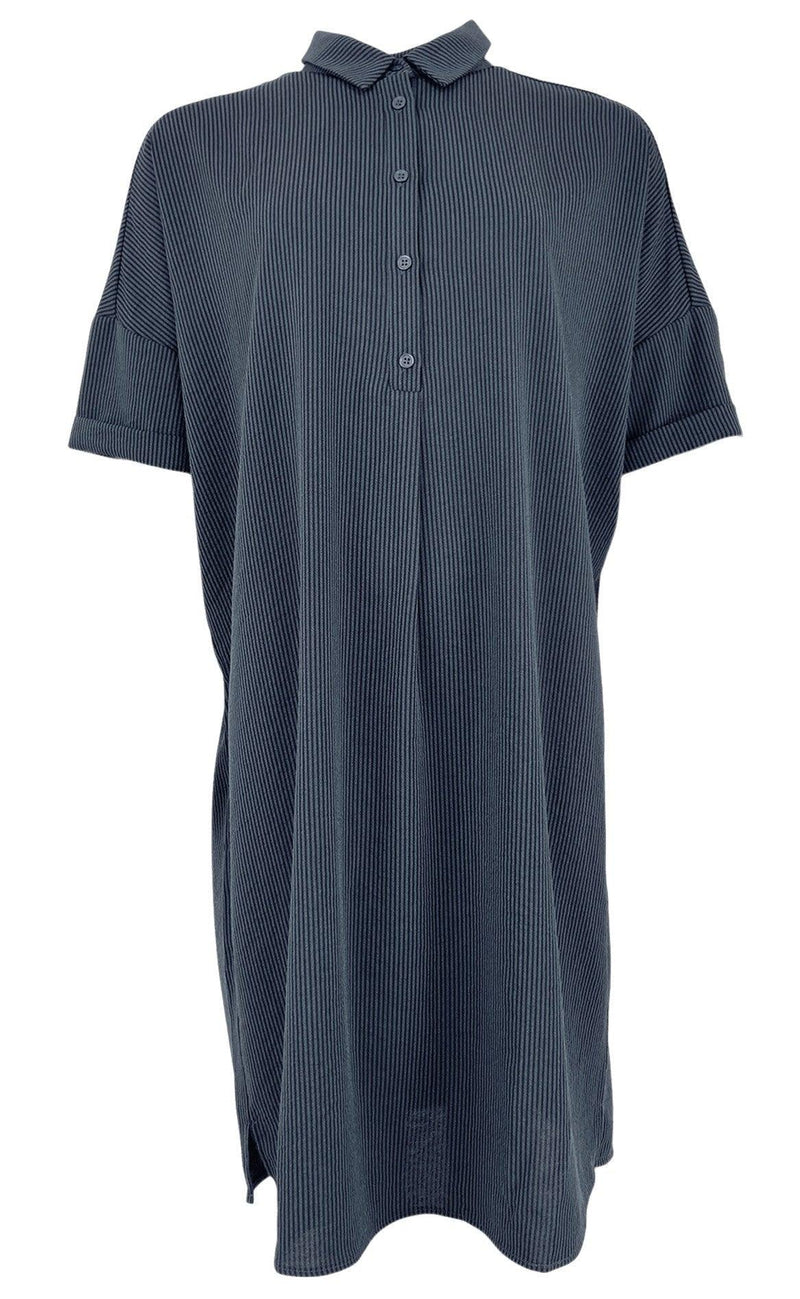 Black Colour Skjortekjole - Lesley - Dark Grey