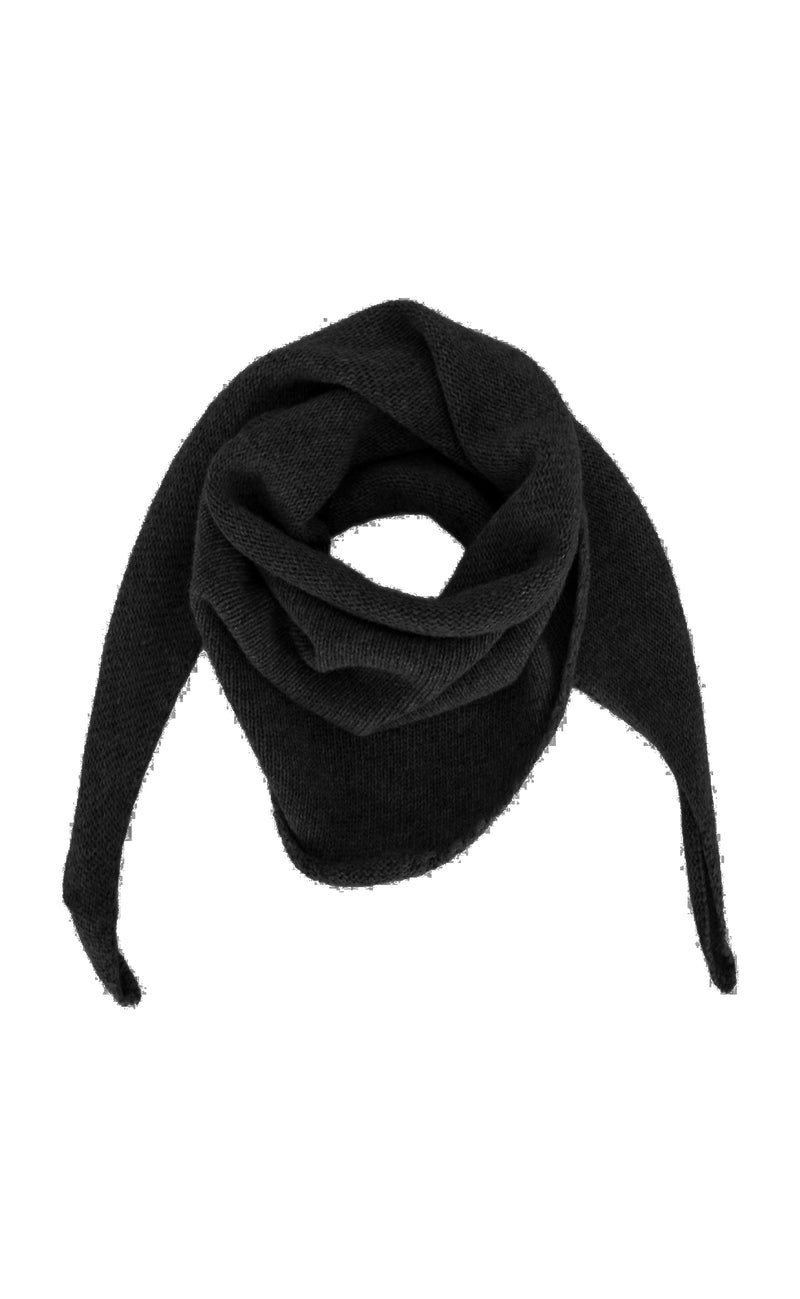 Black Colour Strikket Tørklæde - Triangle - Black