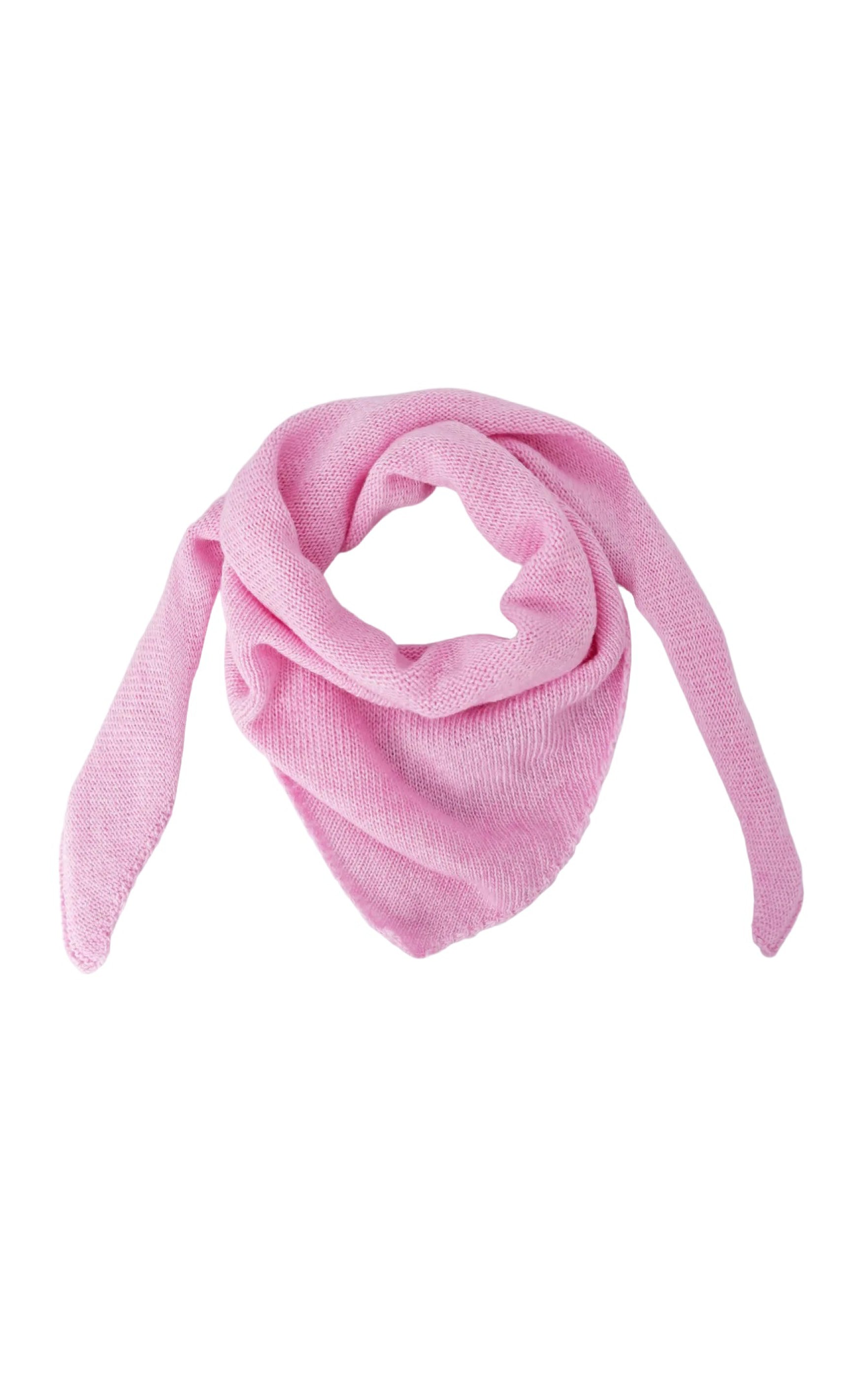 Black Colour Strikket Tørklæde - Triangle - Lt. Pink