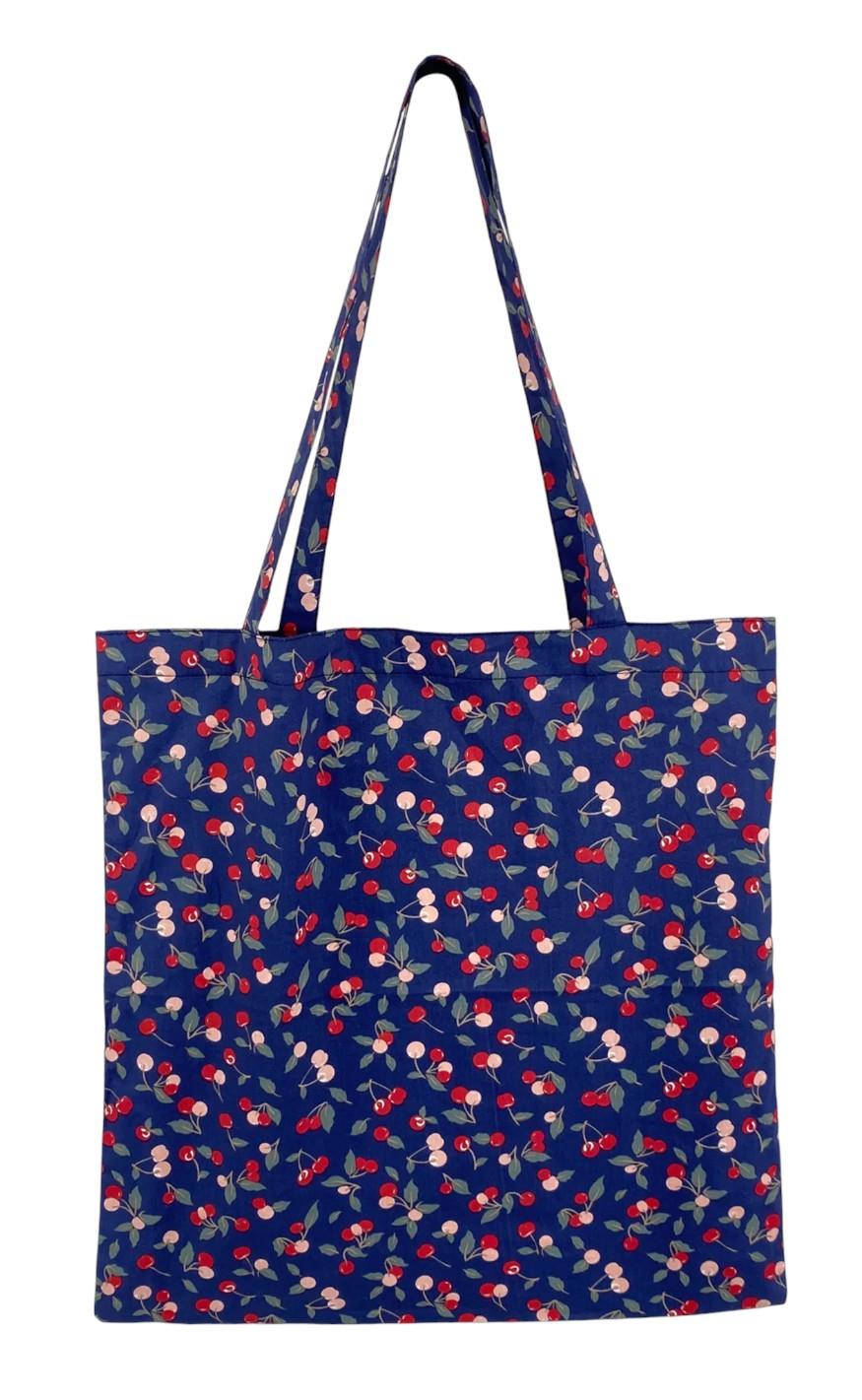 Black Colour Taske / Shopper - Lulu Cotton - Cherry Navy