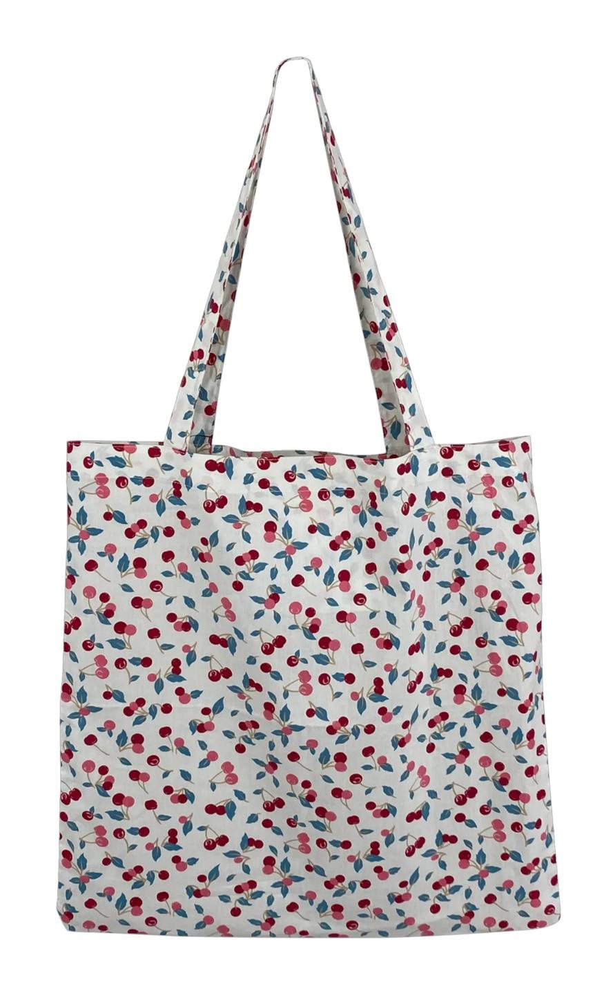 Black Colour Taske / Shopper - Lulu Cotton - Cherry White