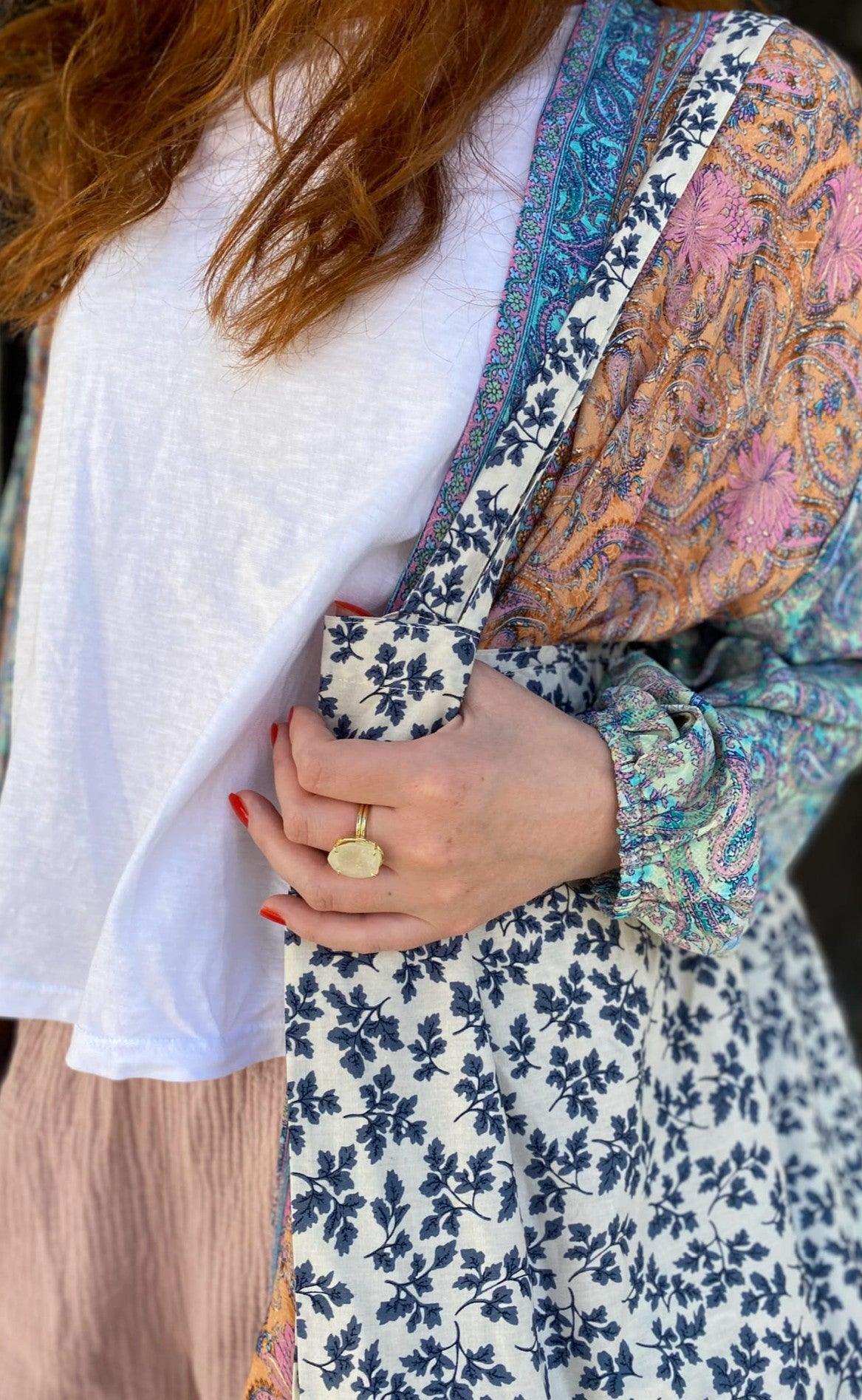 Black Colour Taske / Shopper - Lulu - White Leaf